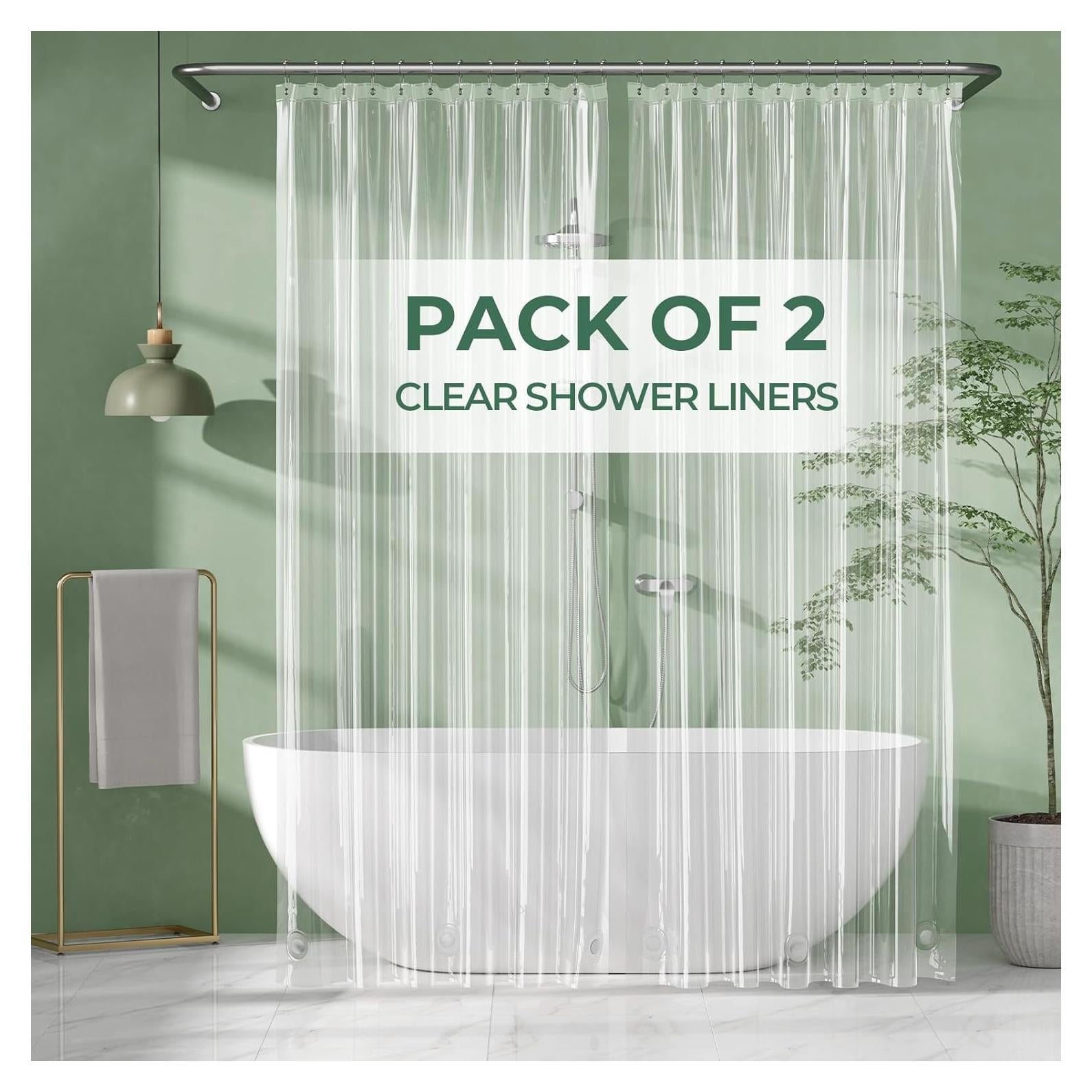 Forro de Ducha Transparente AmazerBath 2 Piezas 182.88x243.84 cm