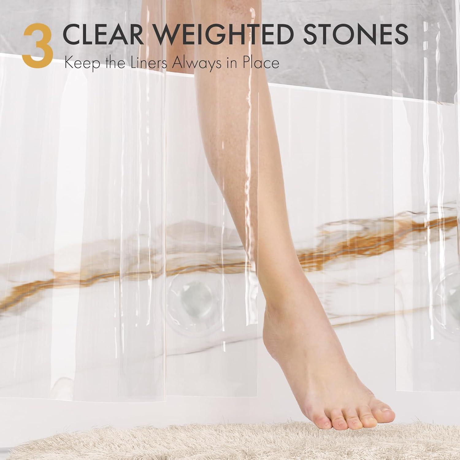 Forro de Ducha Transparente AmazerBath 2 Piezas 182.88x243.84 cm