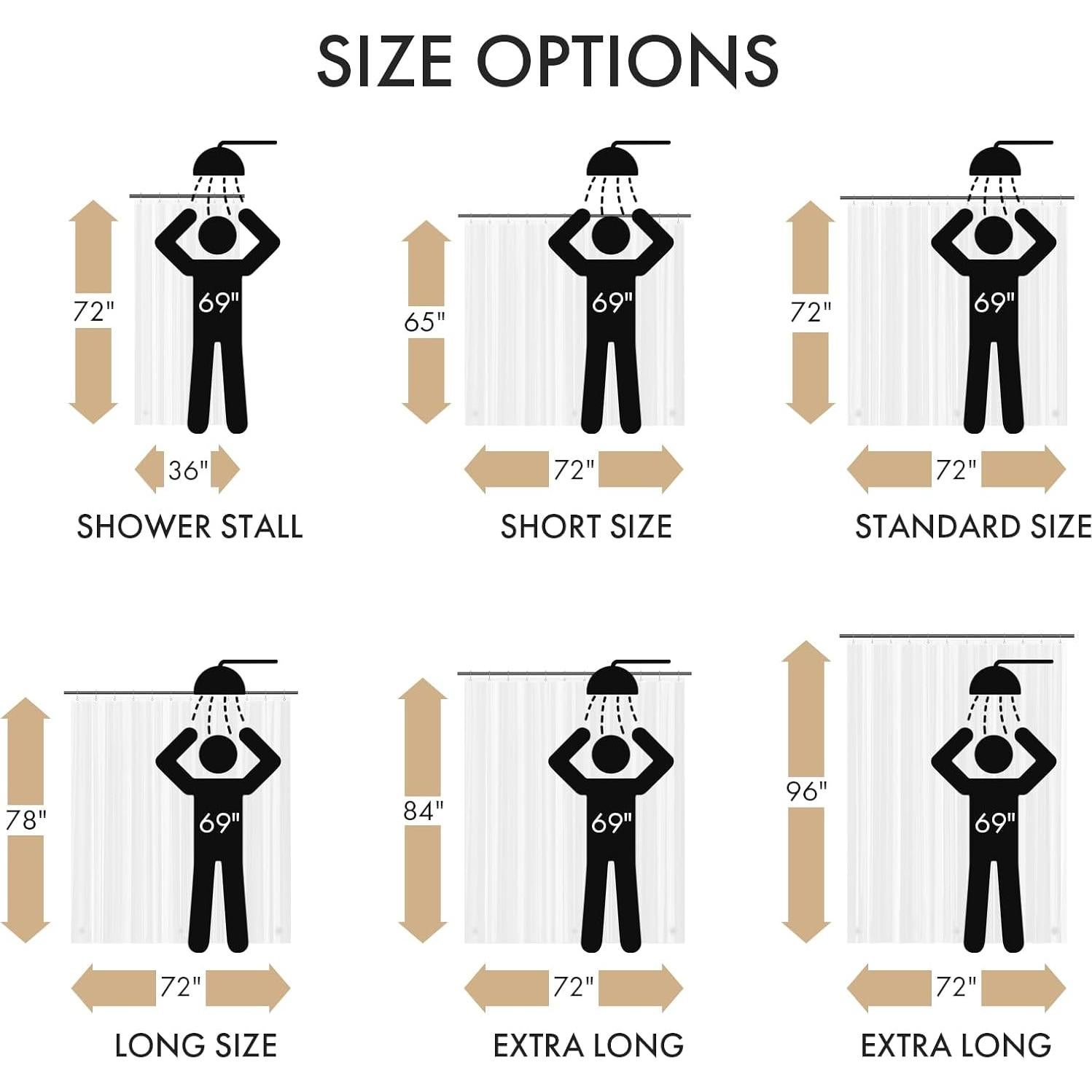 Forro de Ducha Transparente AmazerBath 2 Piezas 182.88x243.84 cm