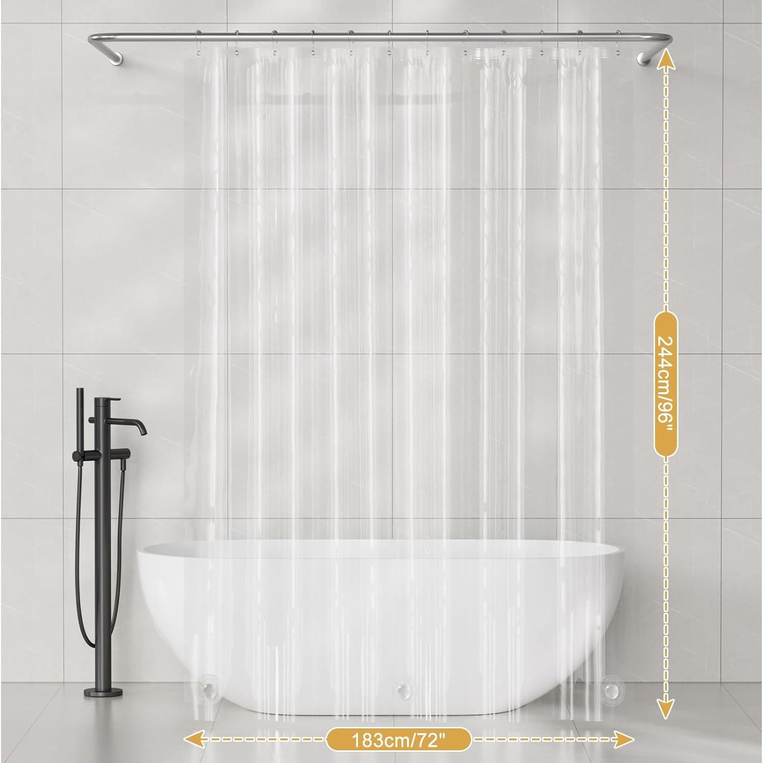 Forro de Ducha Transparente AmazerBath 2 Piezas 182.88x243.84 cm