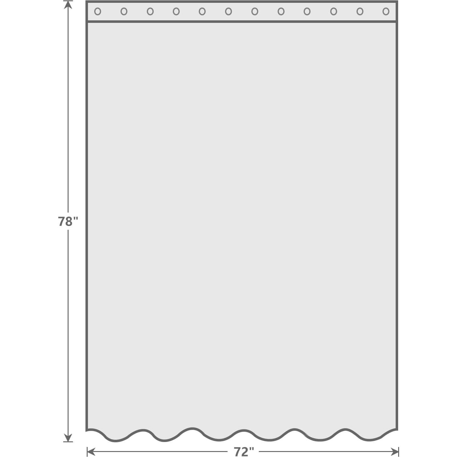 Cortina de Ducha Transparente EurCross 183x198 cm con Pesas