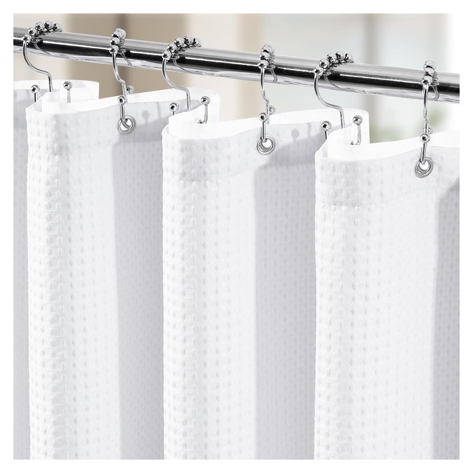 Juego de Cortina de Ducha 3 en 1 Vipfree 183x183 cm Blanco