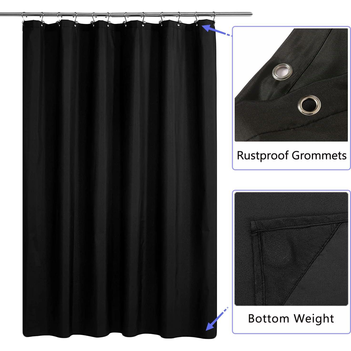 Forro de Cortina de Ducha LLSCL Negro 72x72cm Impermeable