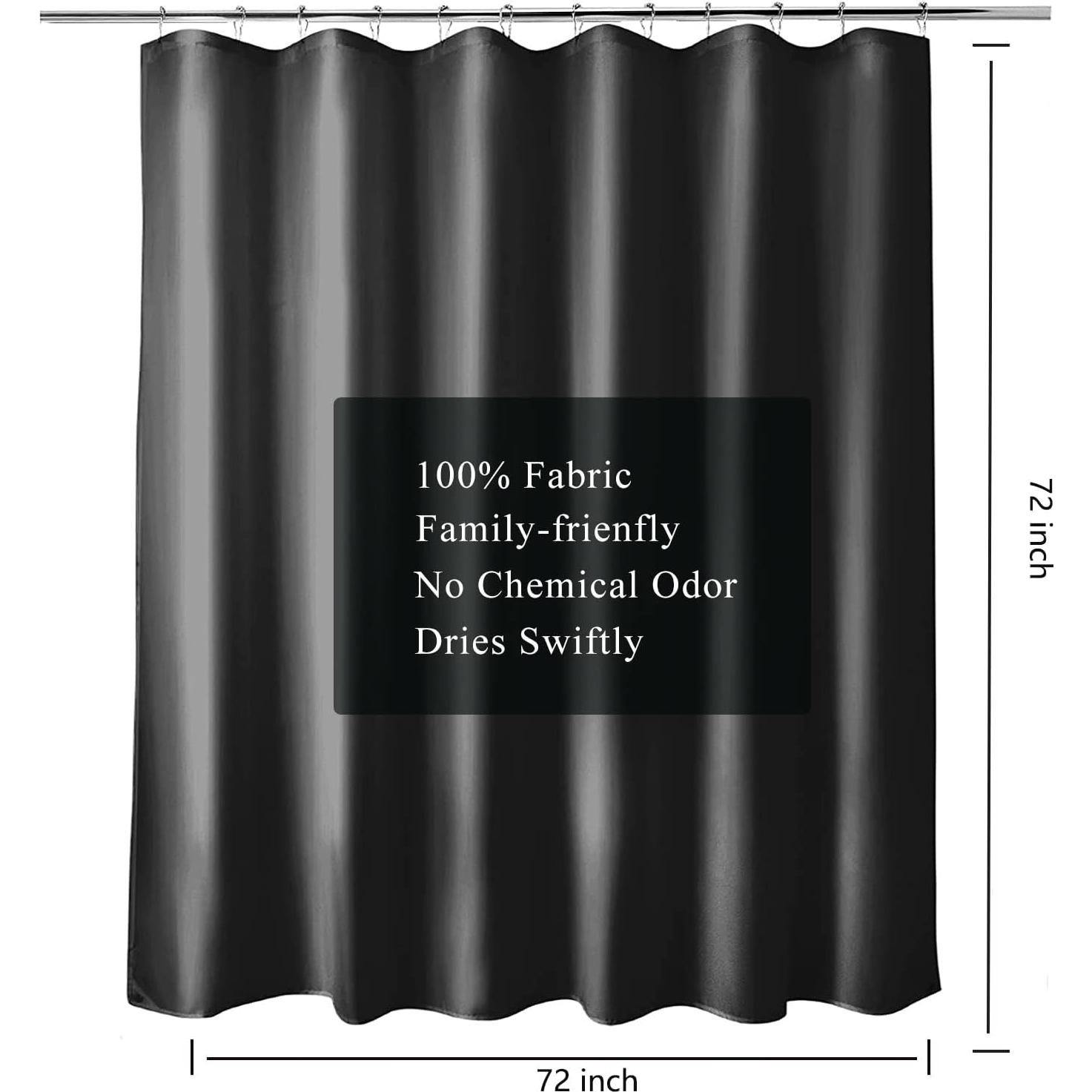 Forro de Cortina de Ducha LLSCL Negro 72x72cm Impermeable