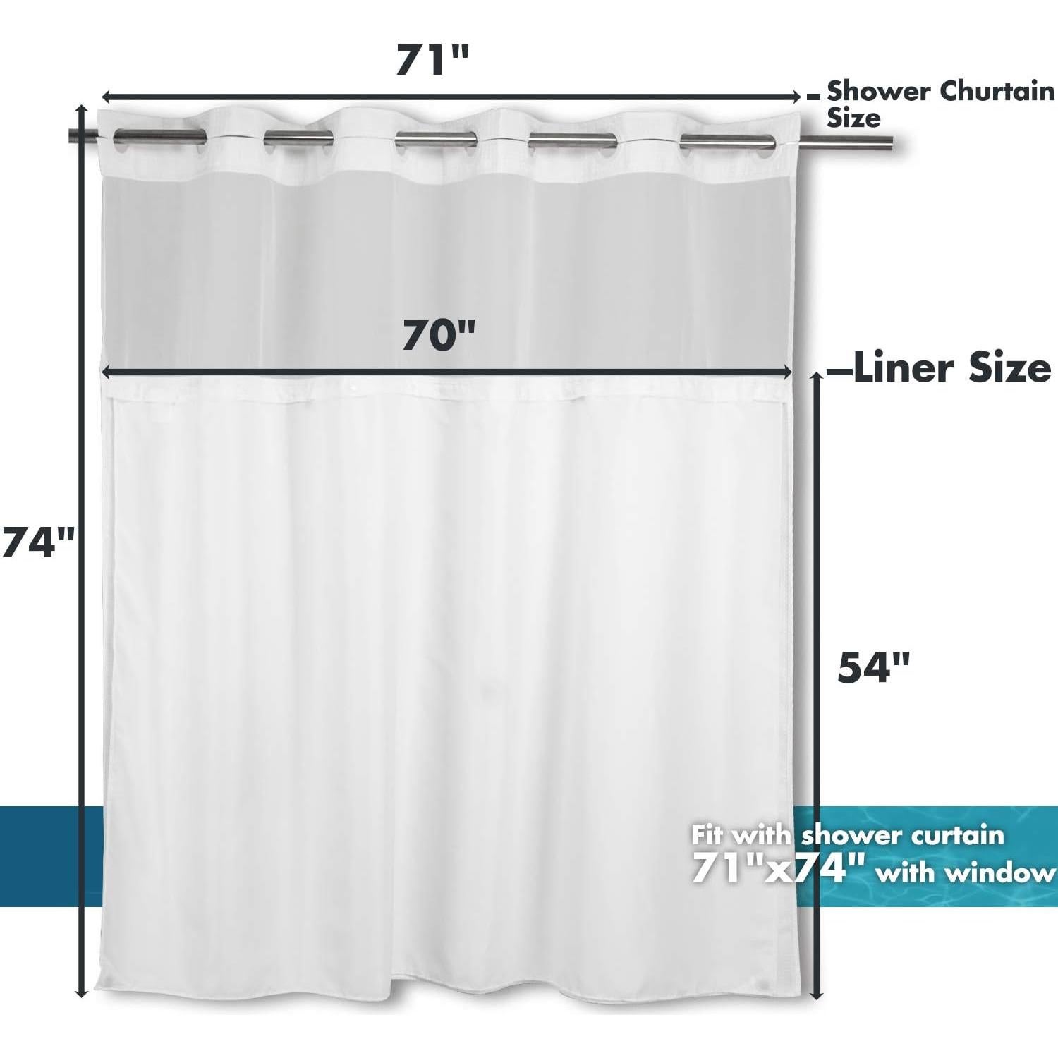 Forro de Cortina de Ducha River Dream Snap In 178x137 cm Blanco