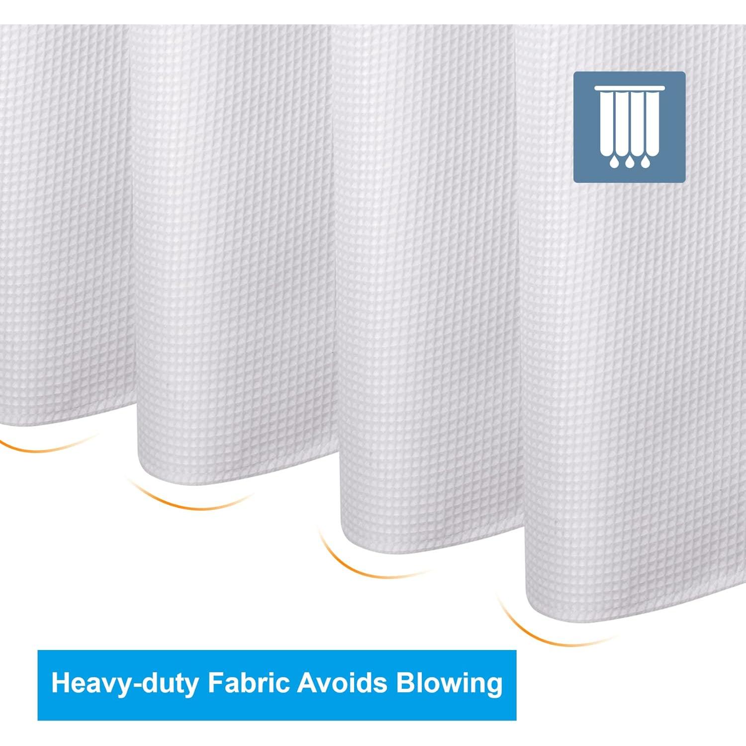 Cortina de Ducha Blanca AmazerBath 72x72 cm, Poliester Gofre