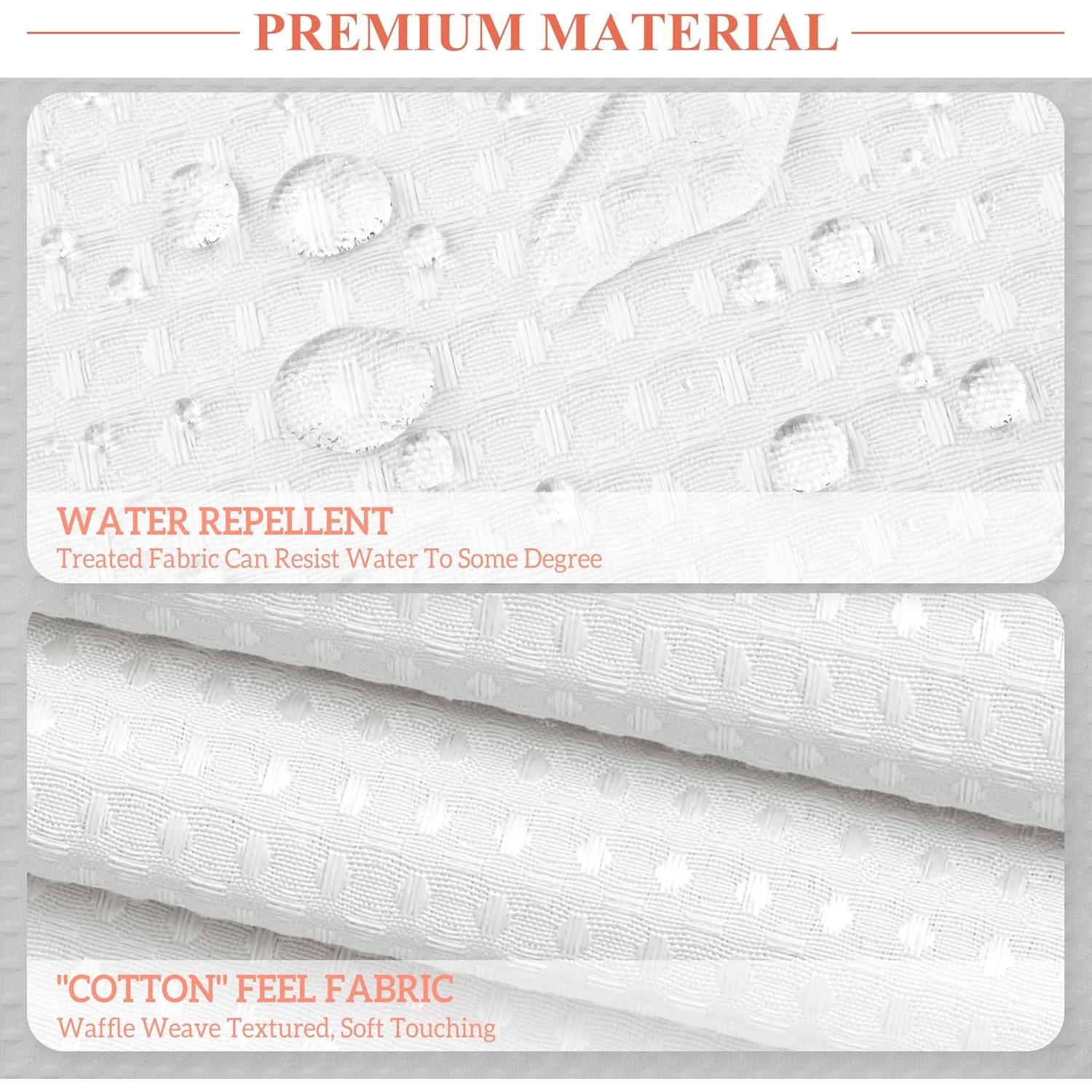 Cortina de Ducha Barossa Design Waffle Blanca 180x183 cm