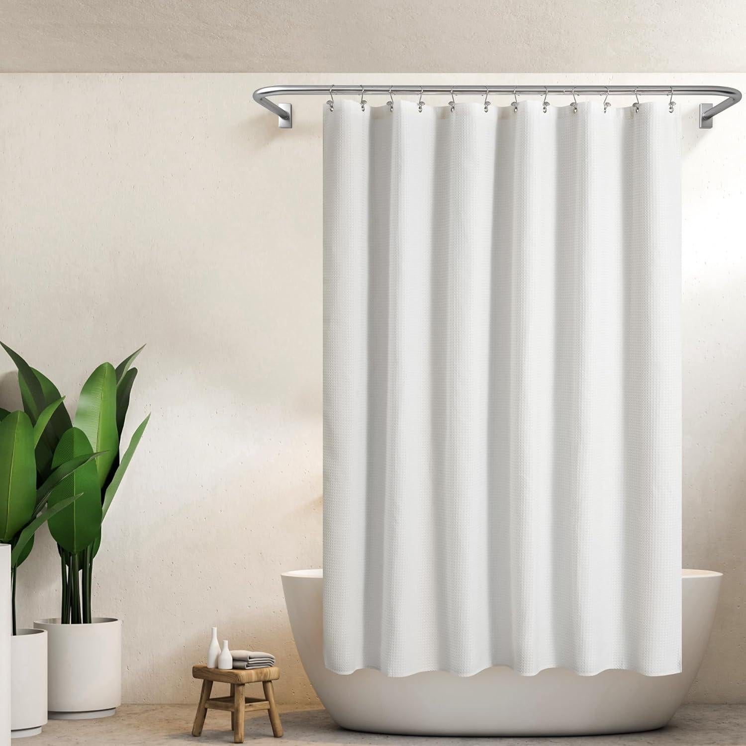 Cortina de Ducha Barossa Design Waffle Blanca 180x183 cm