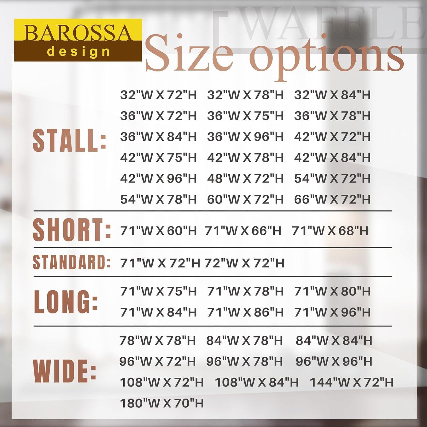 Cortina de Ducha Barossa Design Waffle Blanca 180x183 cm