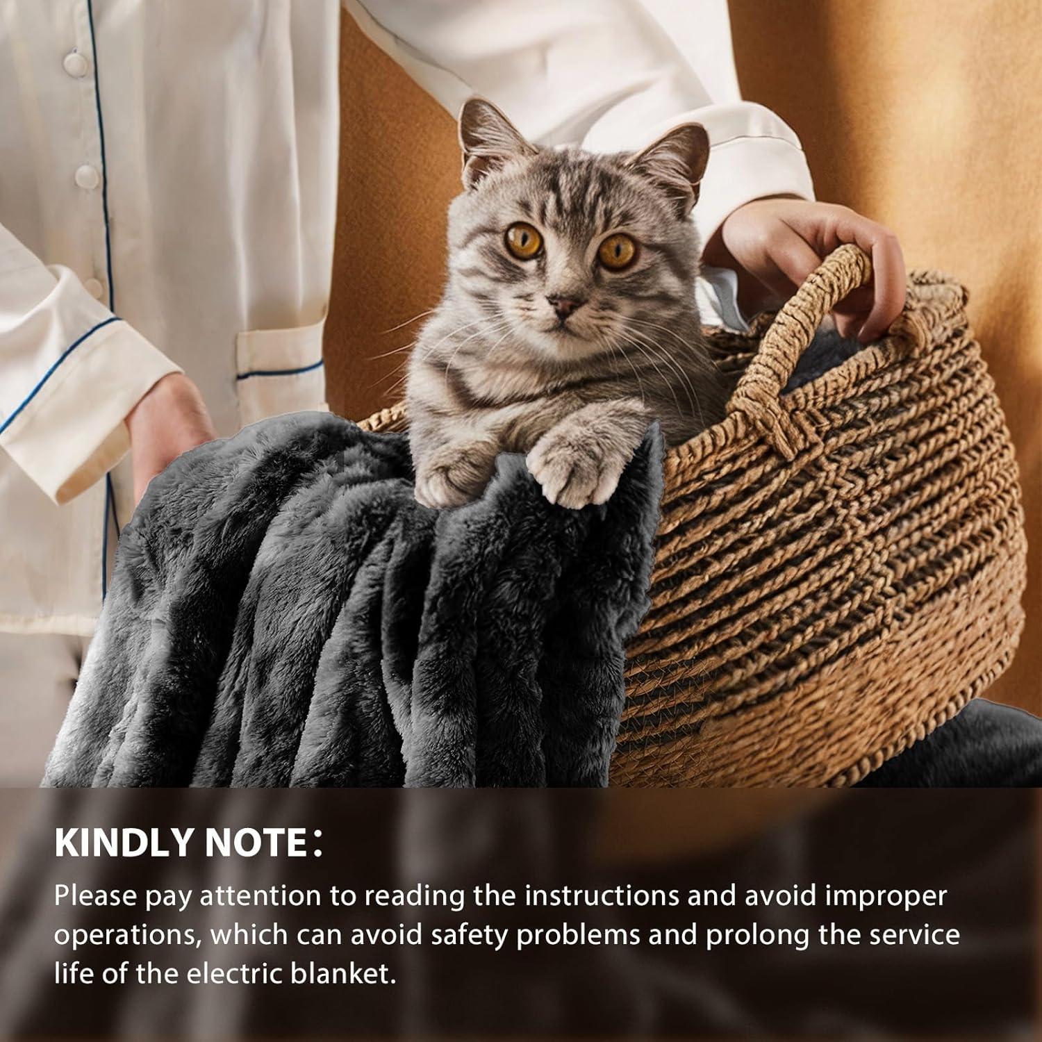 Manta Eléctrica Homemate 127x152cm 10 Niveles Calor Automático