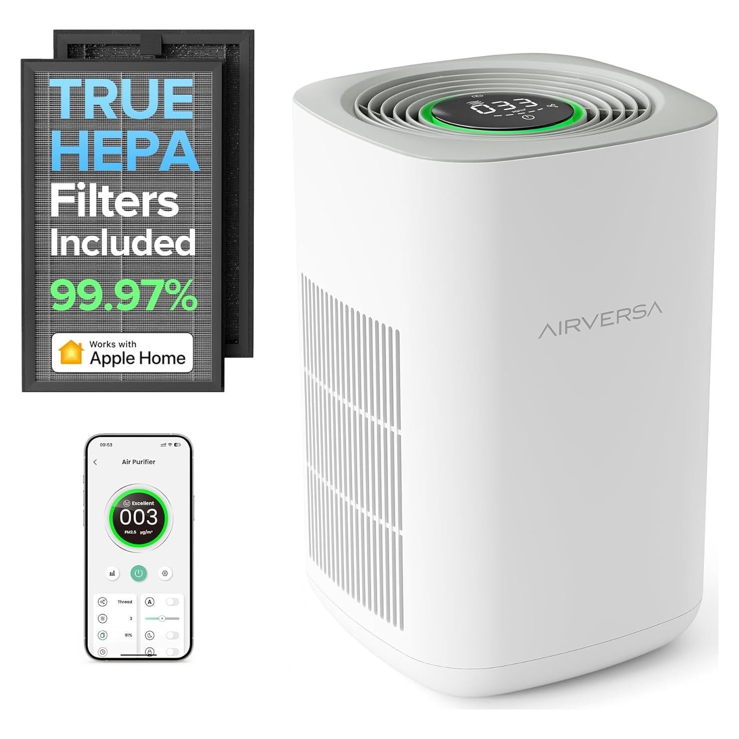 Purificador de Aire Inteligente Airversa AP2 H13 HEPA 1000 m²