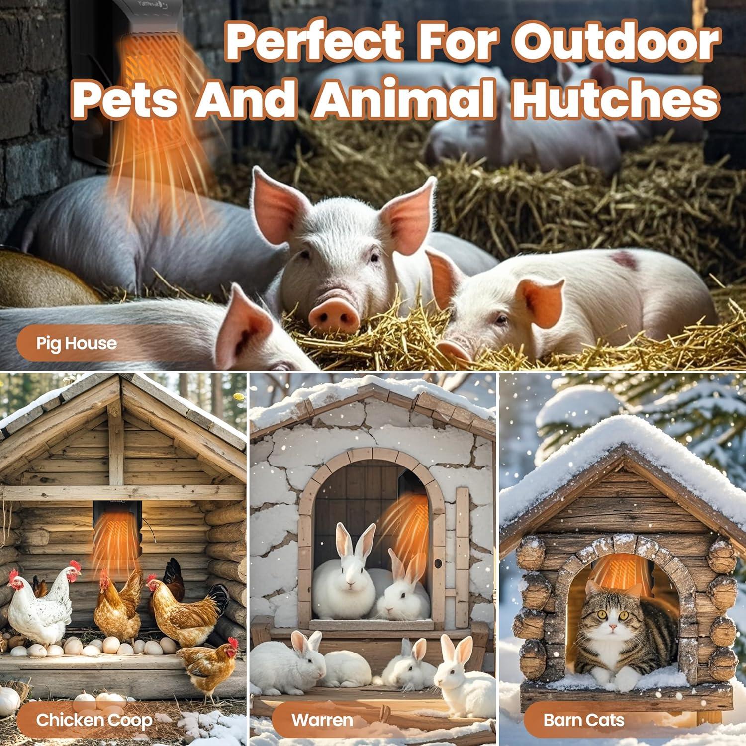 Calentador para Mascotas Yattberak 500W IPX5 Control Remoto