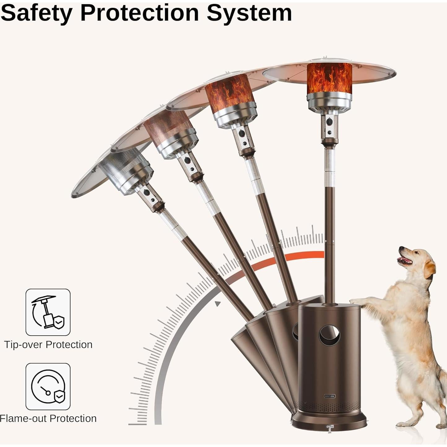 Calentador de Patio EAST OAK 50,000 BTU Propano Marrón