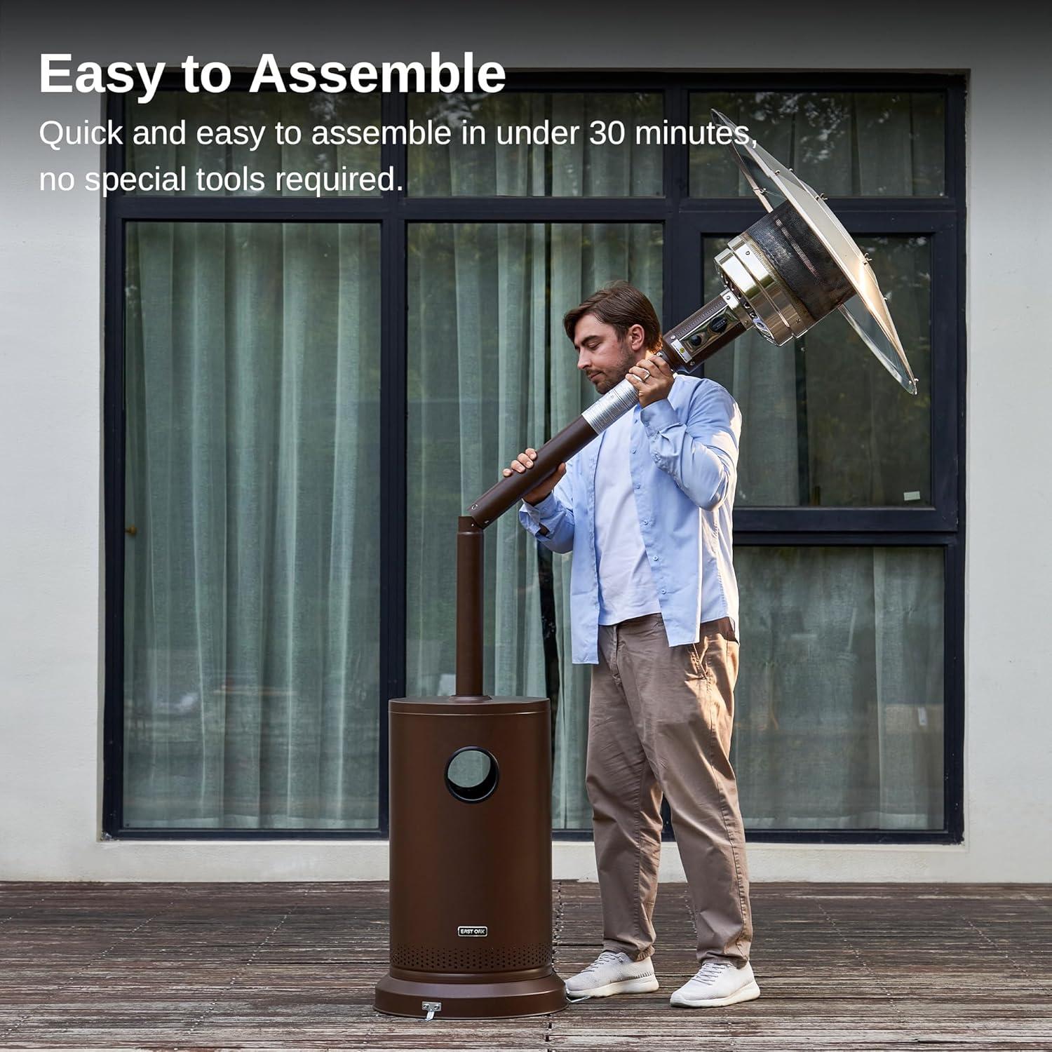 Calentador de Patio EAST OAK 50,000 BTU Propano Marrón