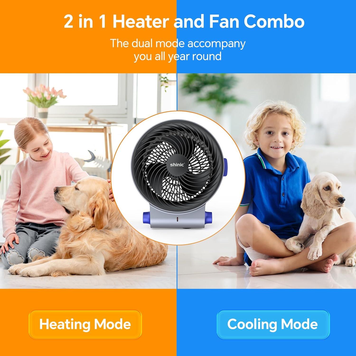 Ventilador y Calefactor Shinic FW406-15, 3 Modos, 1500W