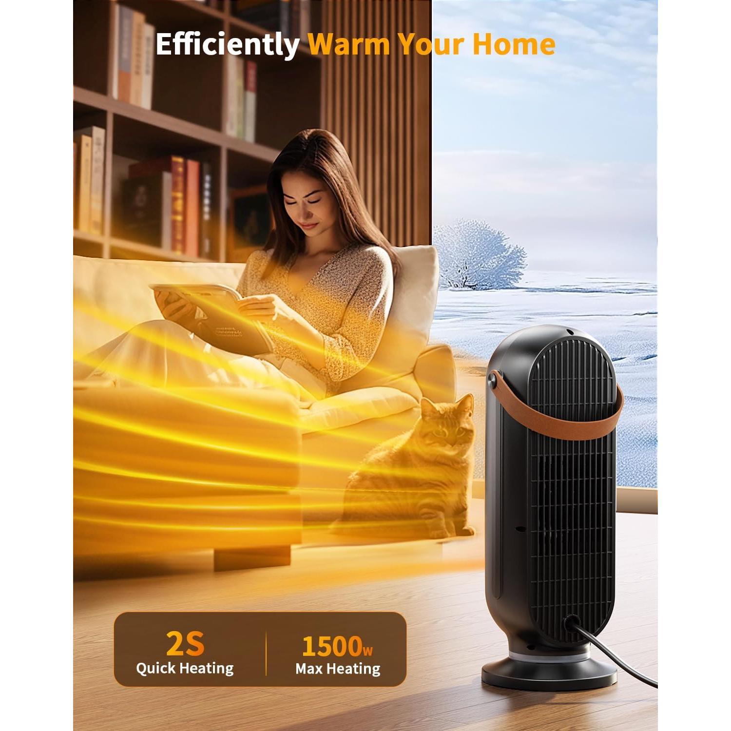 Calentador Eléctrico Portátil Antime 1500W Oscilante 90°