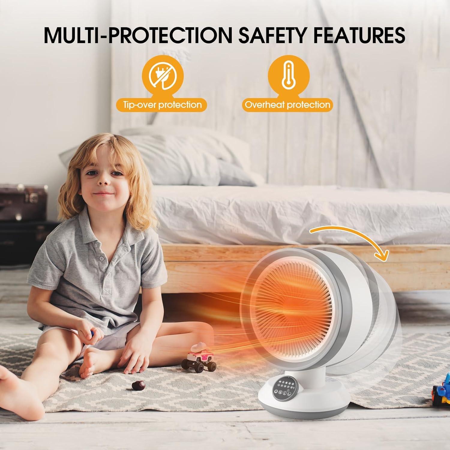 Calefactor y Ventilador 2-en-1 HINEIBER Portátil 750W-1500W