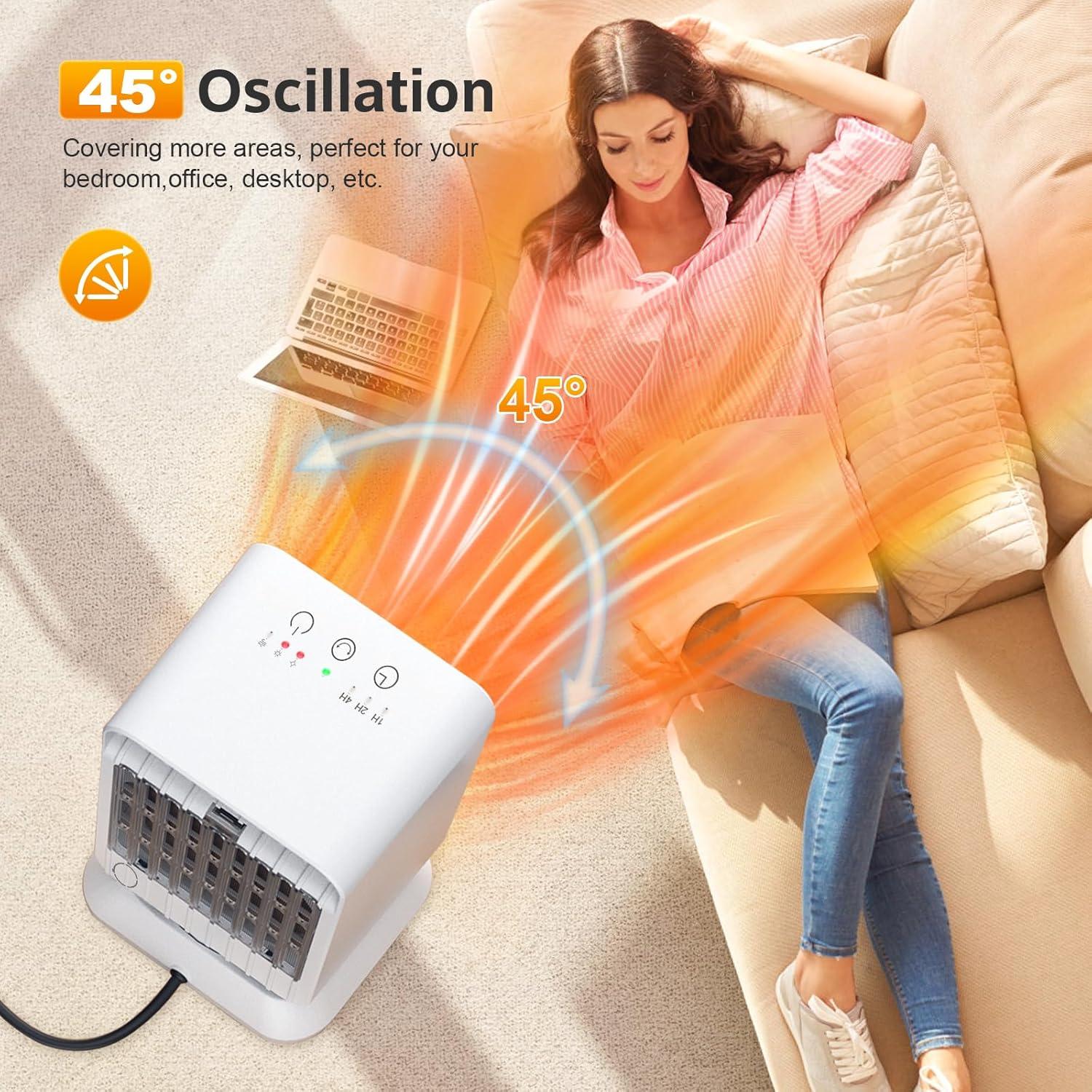 Calefactor Eléctrico AIDENOEY 1000W PTC Silencioso Blanco