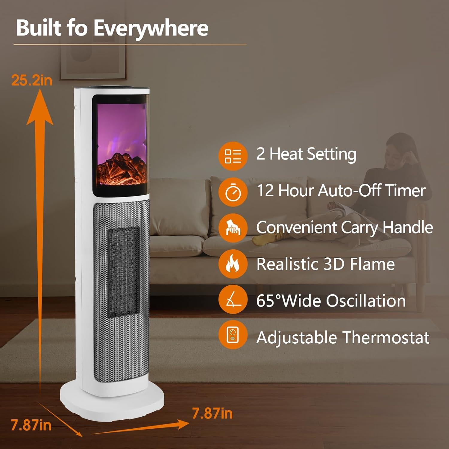 Calentador de espacio cerámico HINEIBER 750W/1500W con control remoto