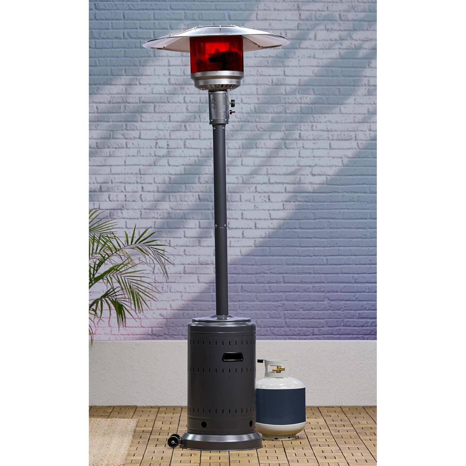 Calentador de Patio a Gas Propano Amazon Basics 46000 BTU Gris
