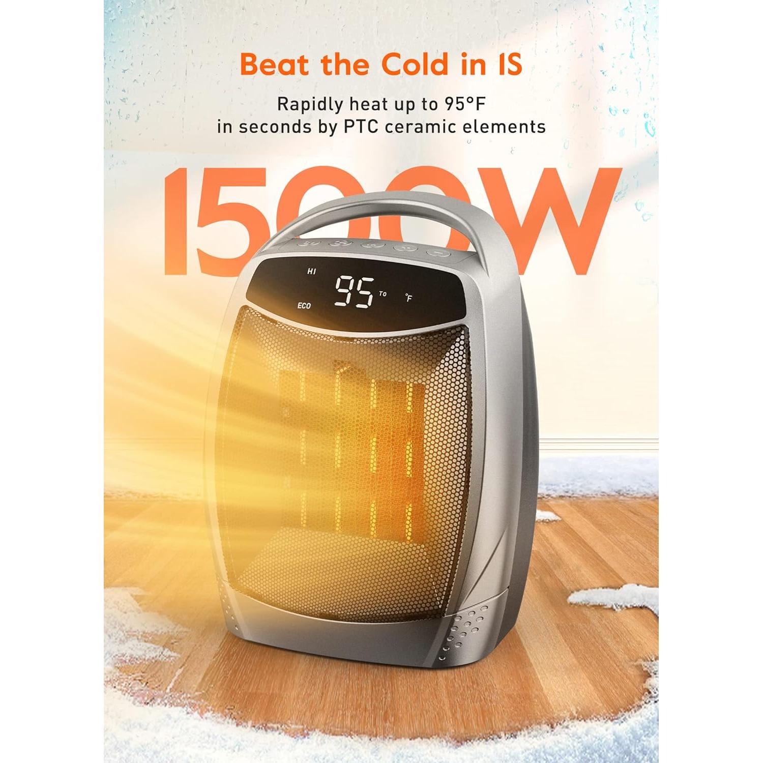 Calentador Eléctrico Portátil Brightown 1500W con Temporizador