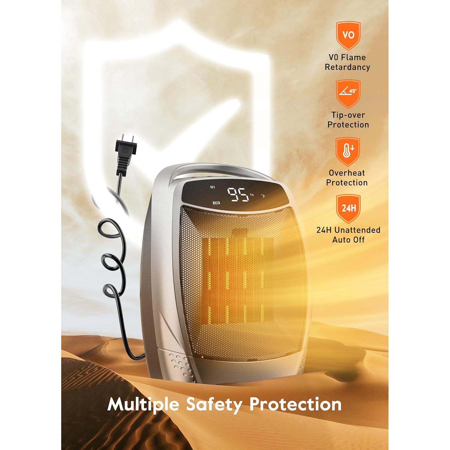 Calentador Eléctrico Portátil Brightown 1500W con Temporizador