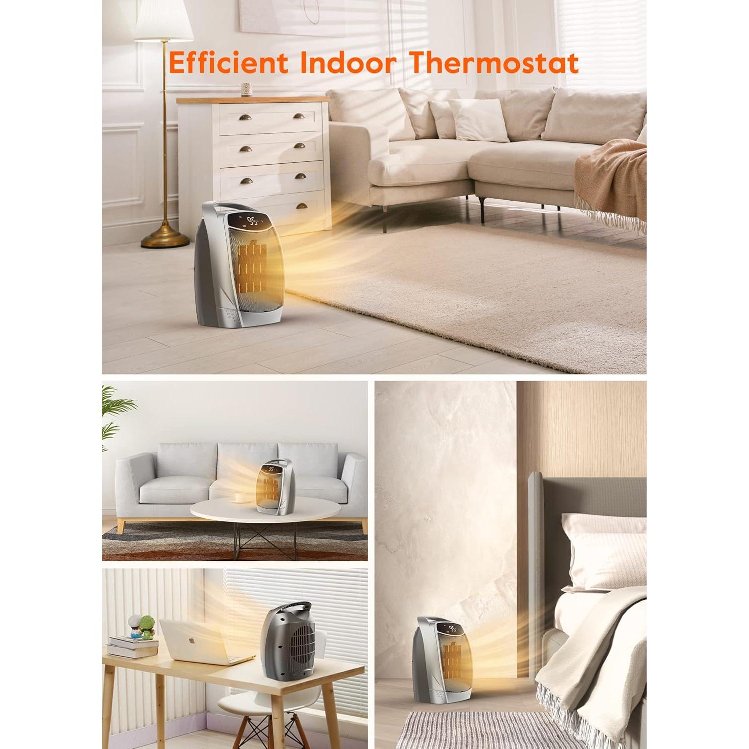 Calentador Eléctrico Portátil Brightown 1500W con Temporizador