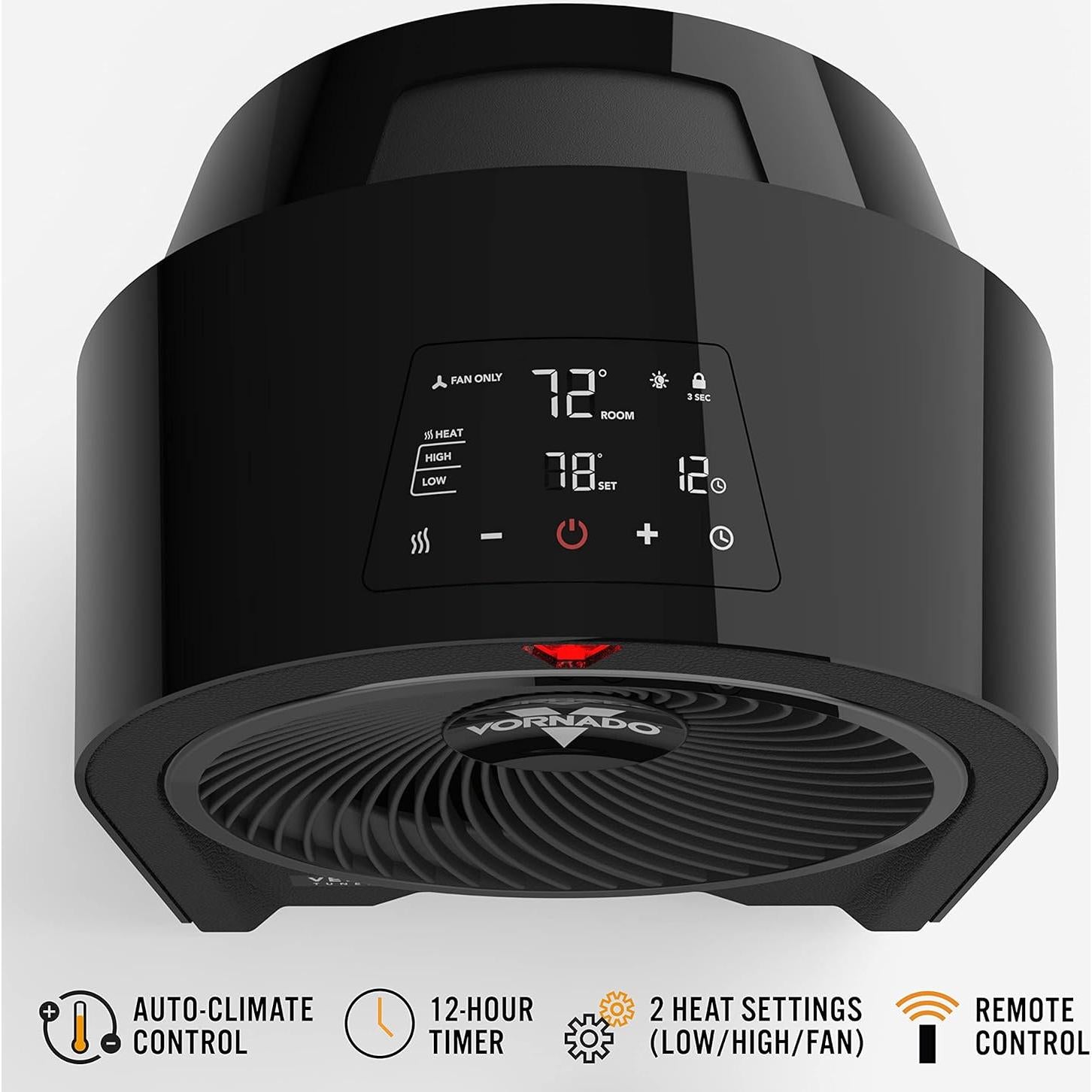 Calefactor Vornado Velocity 5R 120V con Control Remoto Negro