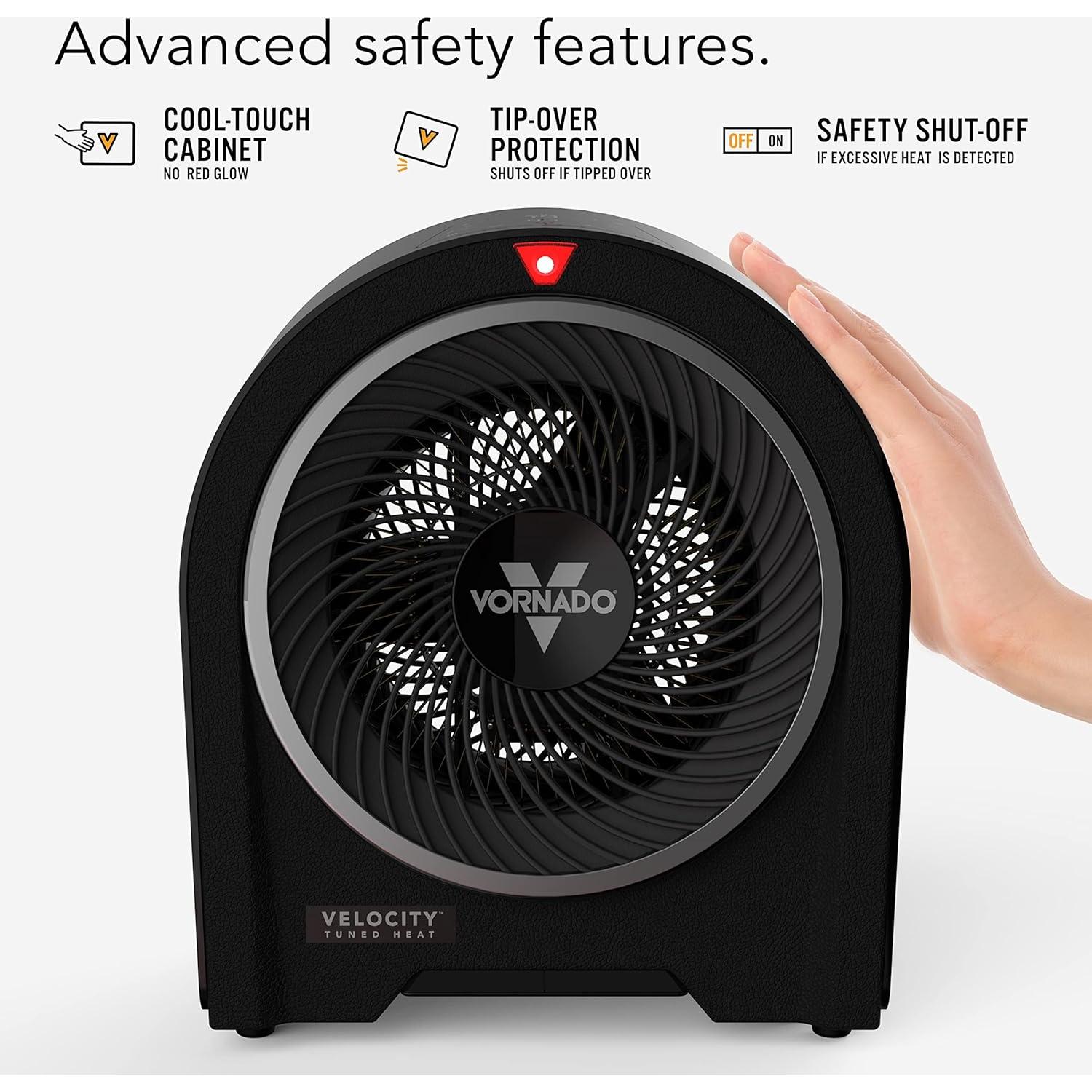 Calefactor Vornado Velocity 5R 120V con Control Remoto Negro