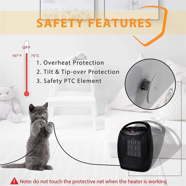 Calentador Eléctrico Upwsma PTC-905A 750W/1500W Negro