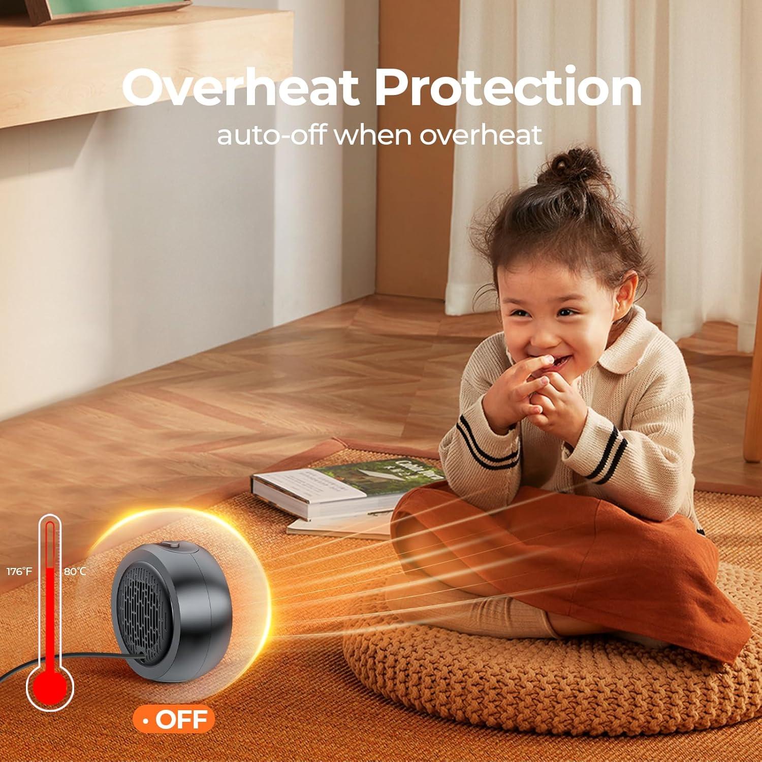 Calentador de Espacio ASNUG Q21 Cerámico Portátil 0.55 kg