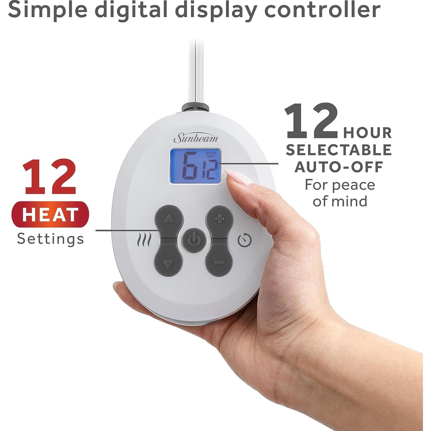 Manta Eléctrica Térmica Sunbeam Queen Cabernet 12 Calor