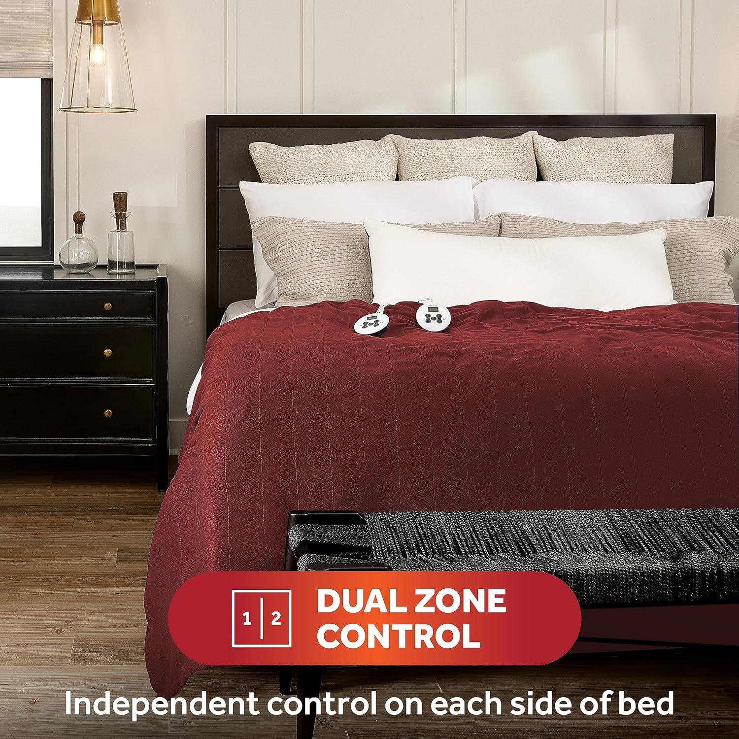 Manta Eléctrica Térmica Sunbeam Queen Cabernet 12 Calor