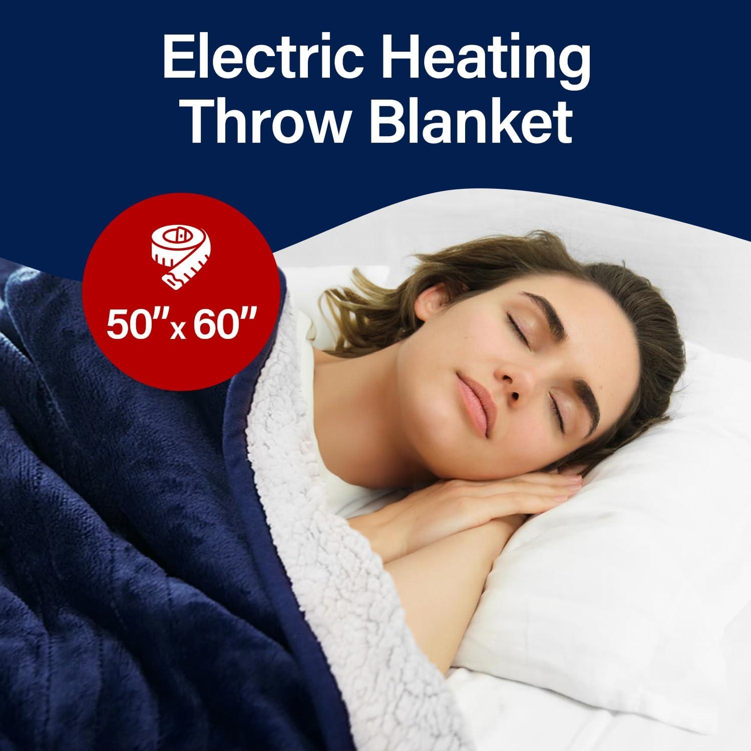 Manta Térmica Eléctrica TAKTICK 127x152 cm Azul Marino