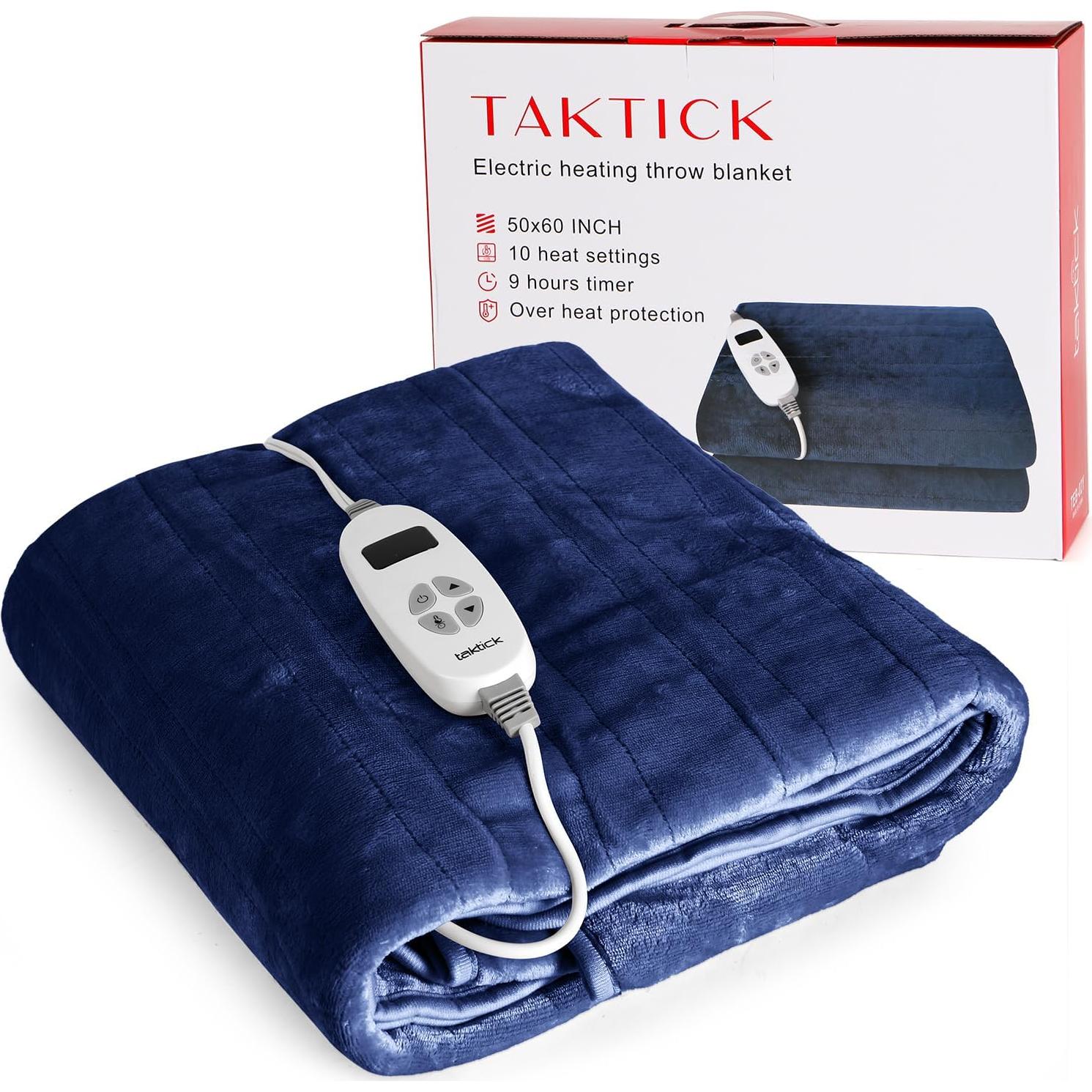 Manta Térmica Eléctrica TAKTICK 127x152 cm Azul Marino