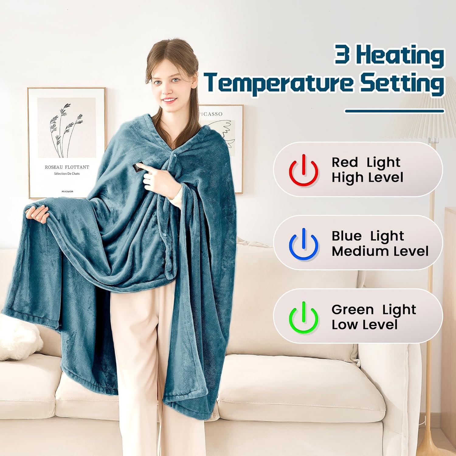 Manta Térmica Eléctrica MAXEVE 10000mAh Azul Polvoriento