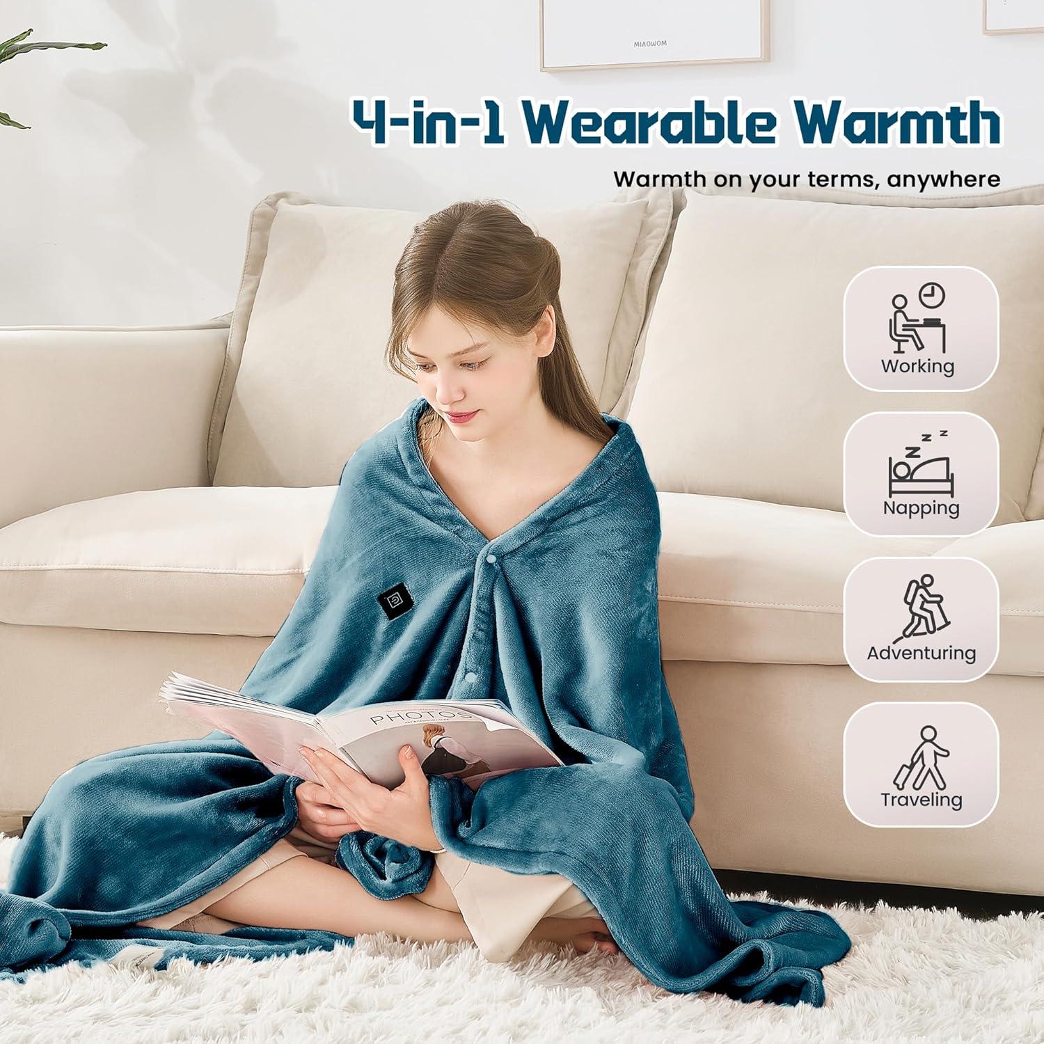 Manta Térmica Eléctrica MAXEVE 10000mAh Azul Polvoriento