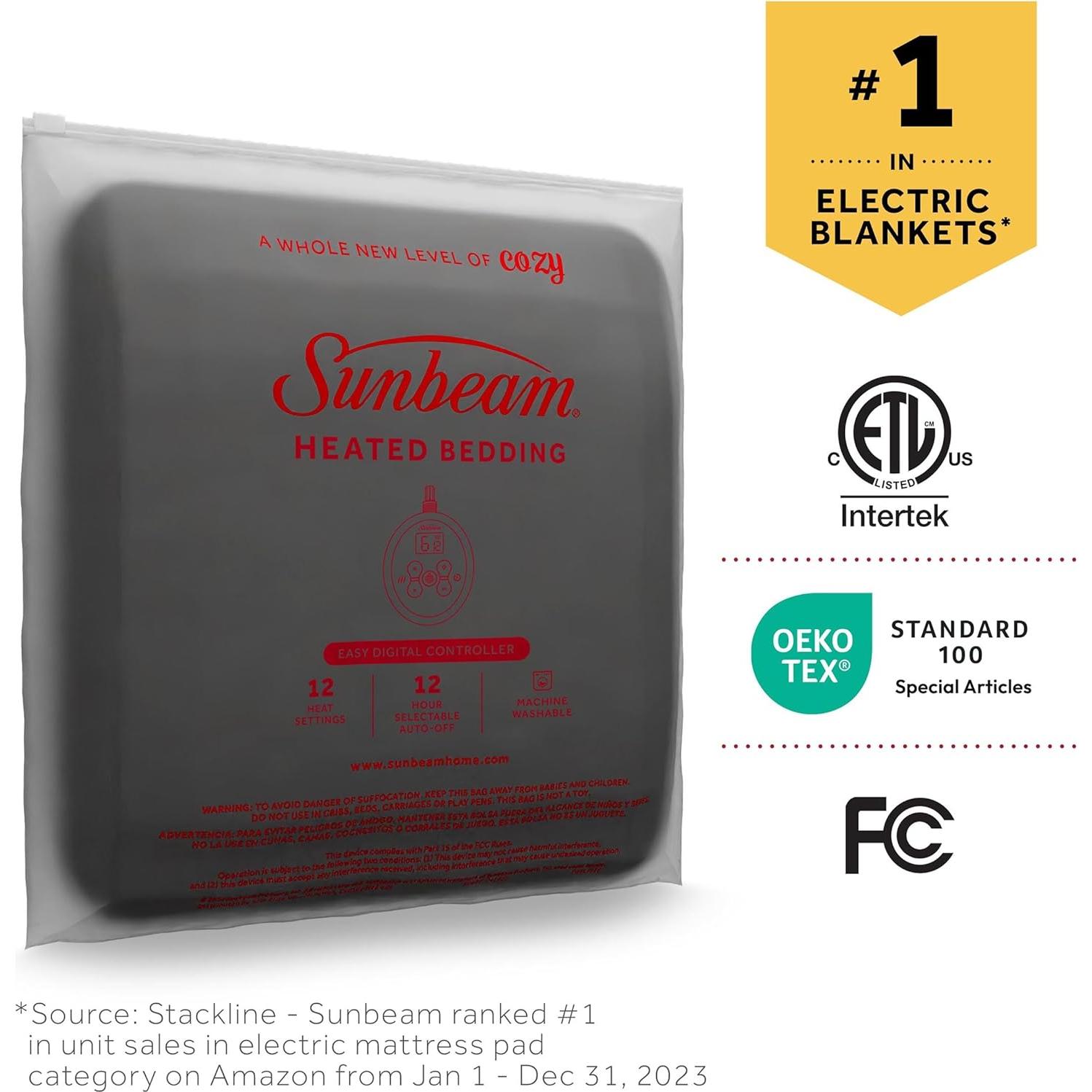 Manta Térmica Eléctrica Sunbeam Royal Luxe Rey 228.6x254 cm