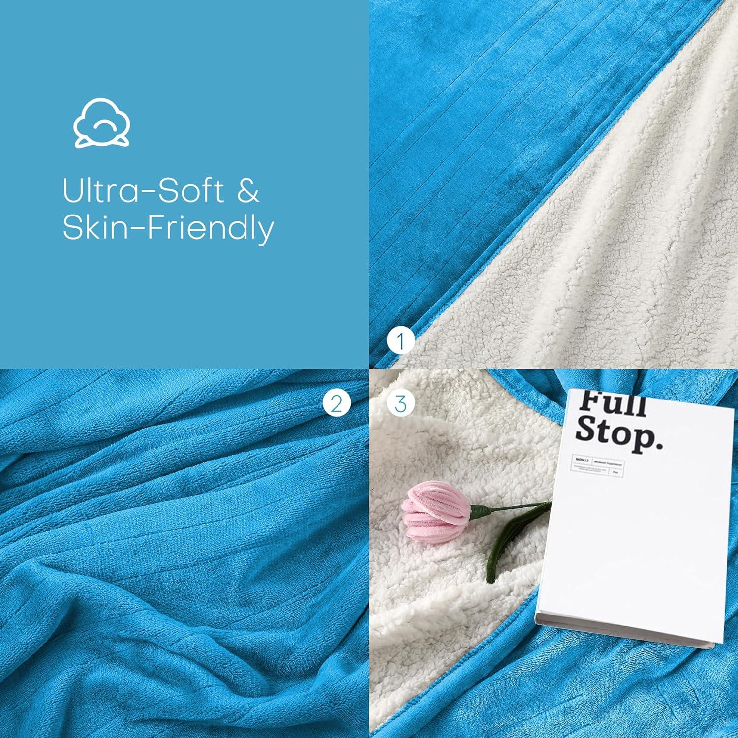 Manta Eléctrica LUXIAN Completo 183x213cm Azul Sherpa