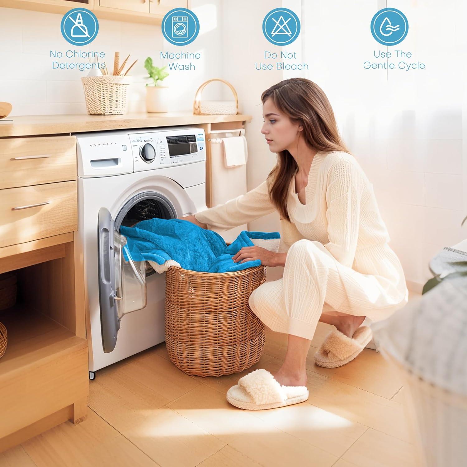 Manta Eléctrica LUXIAN Completo 183x213cm Azul Sherpa