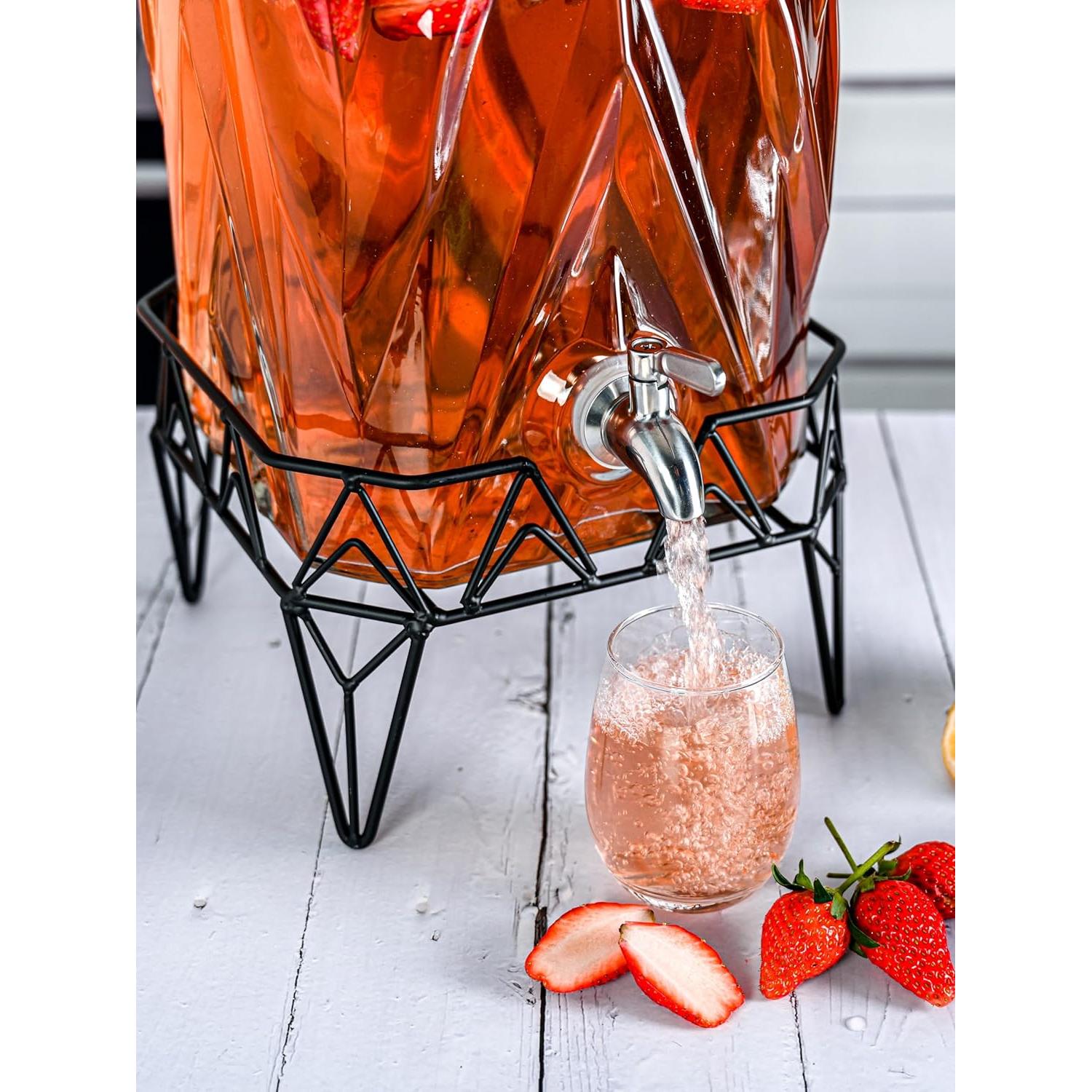 Dispensador de Bebidas Vidrio Redfern 9.46L Grifo Acero Inoxidable