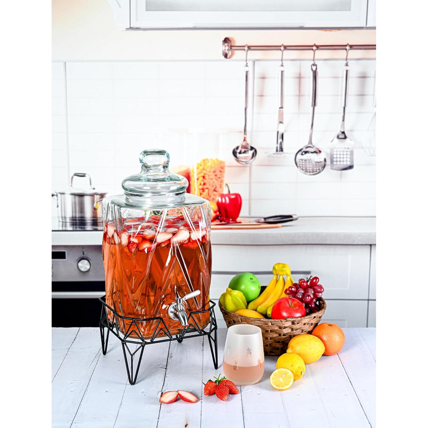 Dispensador de Bebidas Vidrio Redfern 9.46L Grifo Acero Inoxidable