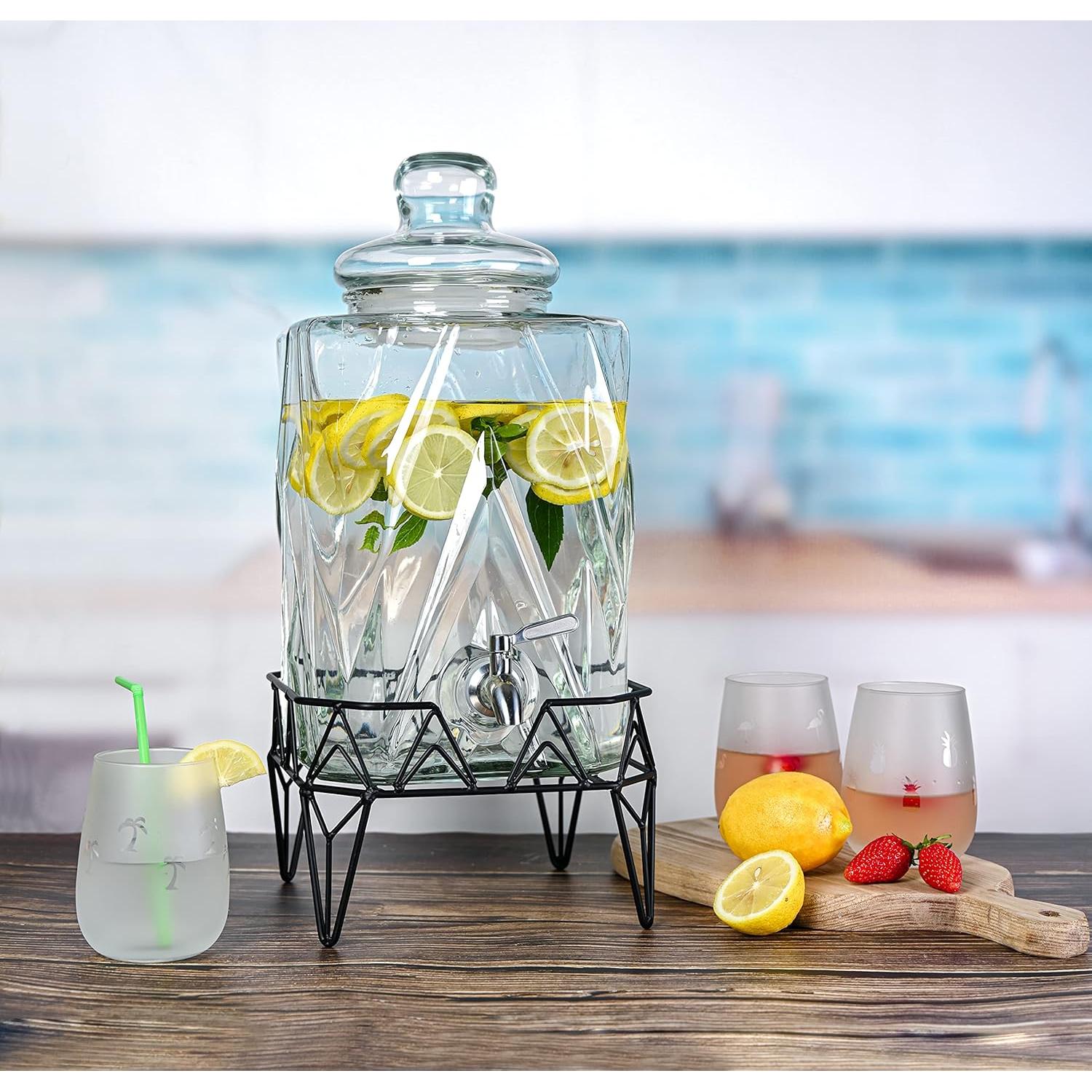 Dispensador de Bebidas Vidrio Redfern 9.46L Grifo Acero Inoxidable