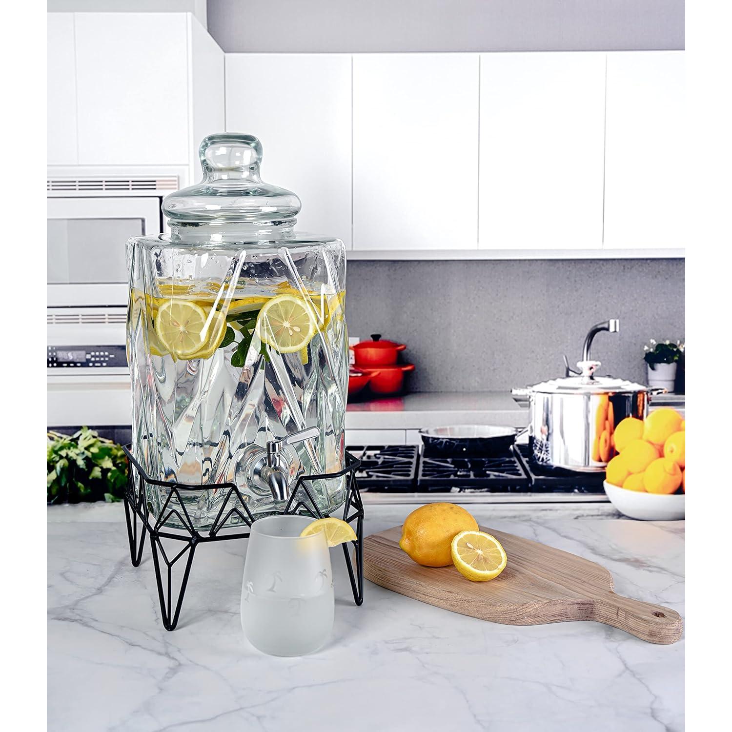 Dispensador de Bebidas Vidrio Redfern 9.46L Grifo Acero Inoxidable