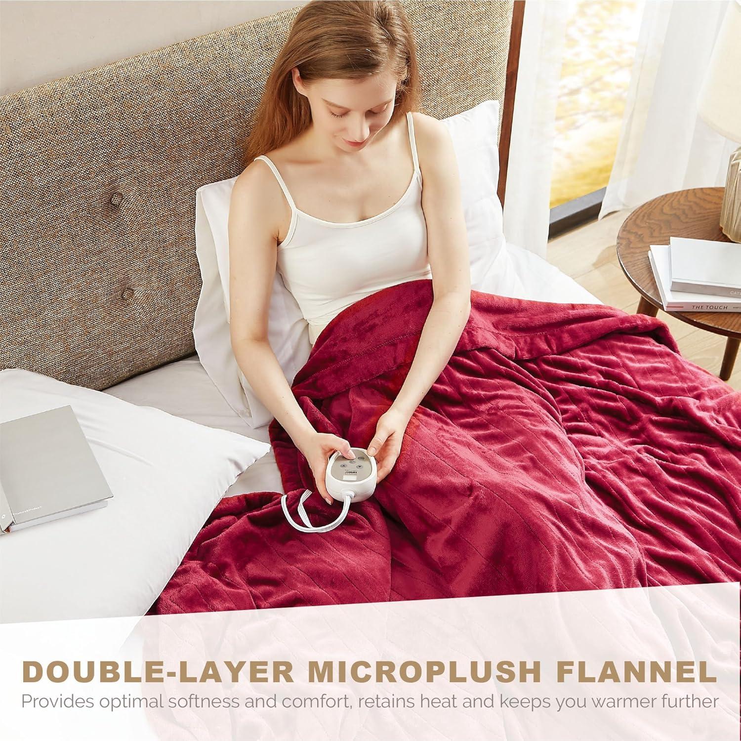 Manta Eléctrica Completa Degrees of Comfort Rojo 213x183 cm