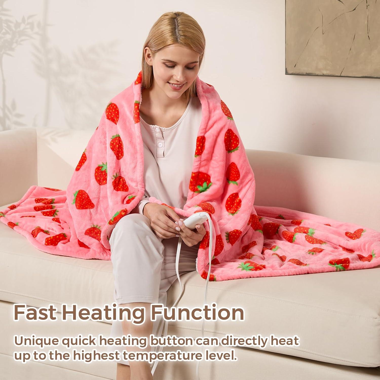 Manta Eléctrica Térmica FIGERM 50x60 cm Rojo Fresa 6 Niveles