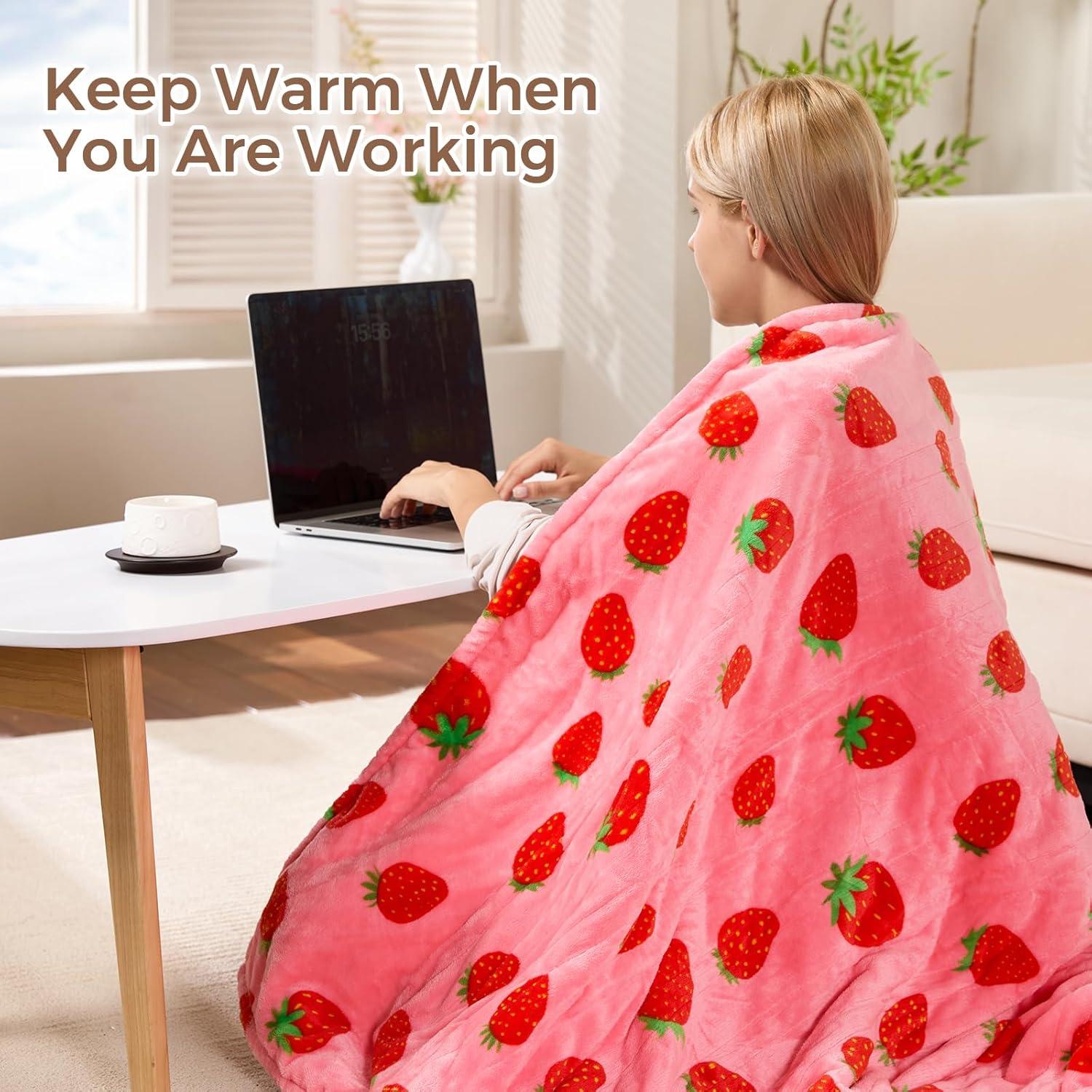 Manta Eléctrica Térmica FIGERM 50x60 cm Rojo Fresa 6 Niveles