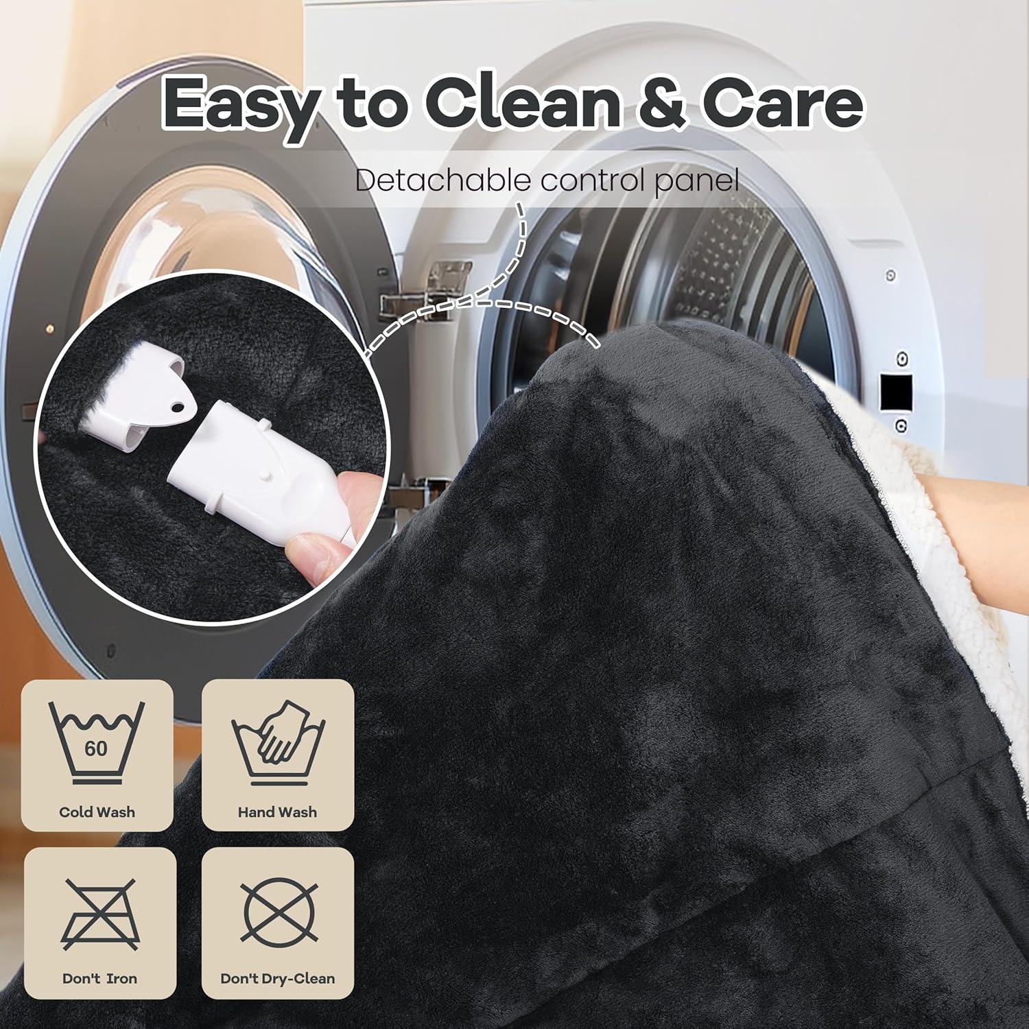 Manta Eléctrica MAXEVE Larga con Bolsillo y Mangas Gris