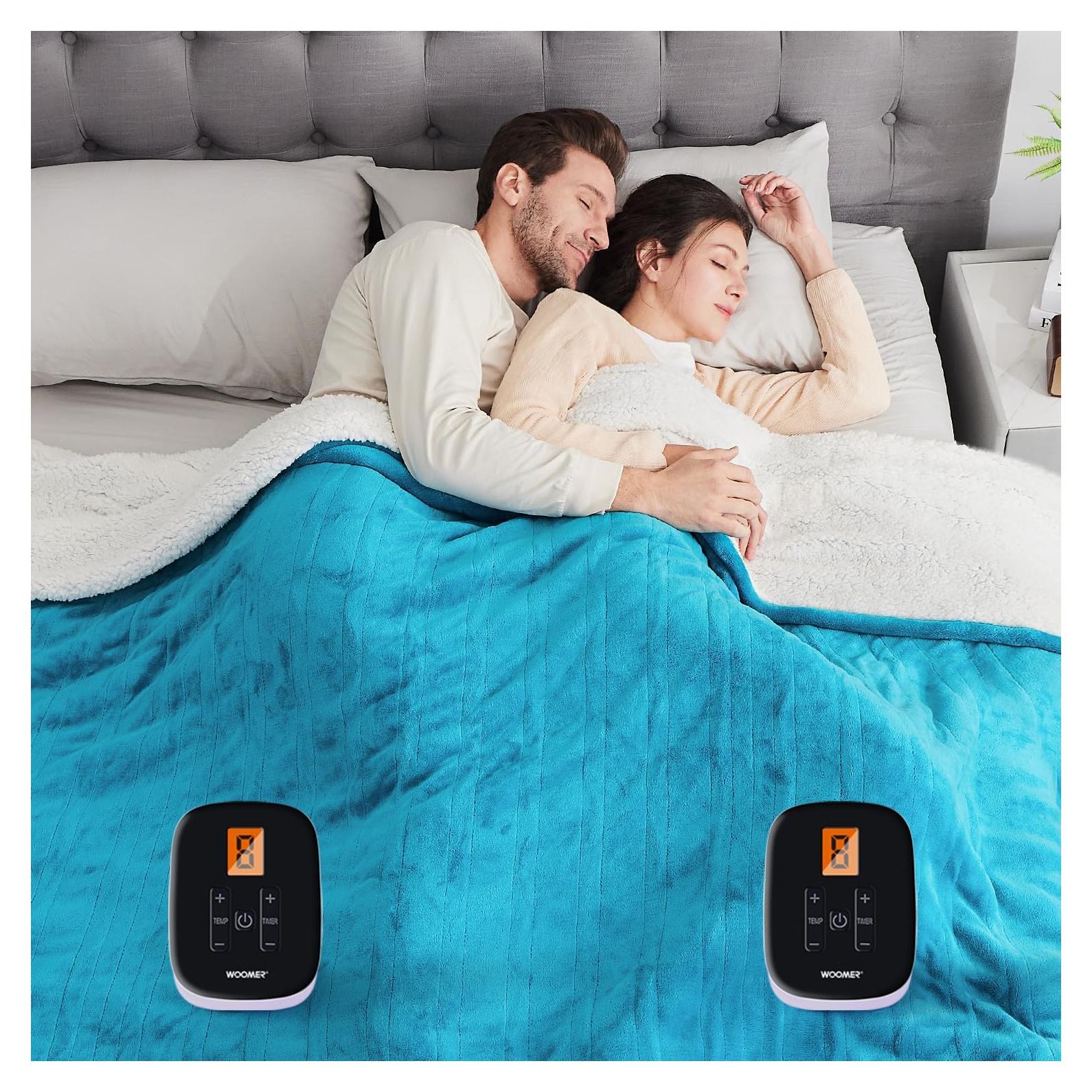 Manta Eléctrica Calentada WOOMER King 254x228cm Verde Azulado