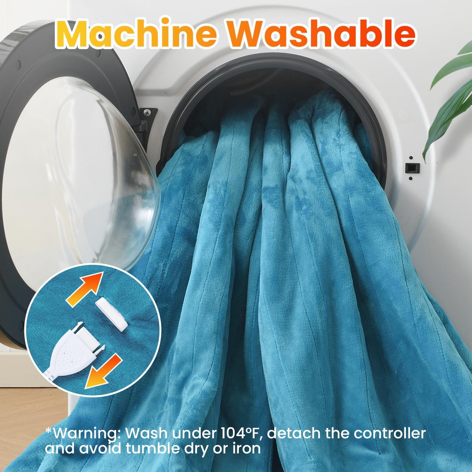 Manta Eléctrica Calentada WOOMER King 254x228cm Verde Azulado